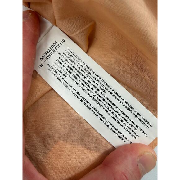 NWT MON RENN Surreal Tropico Print Cotton Midi Dress Red/Coral Size SMALL - Picture 9 of 12